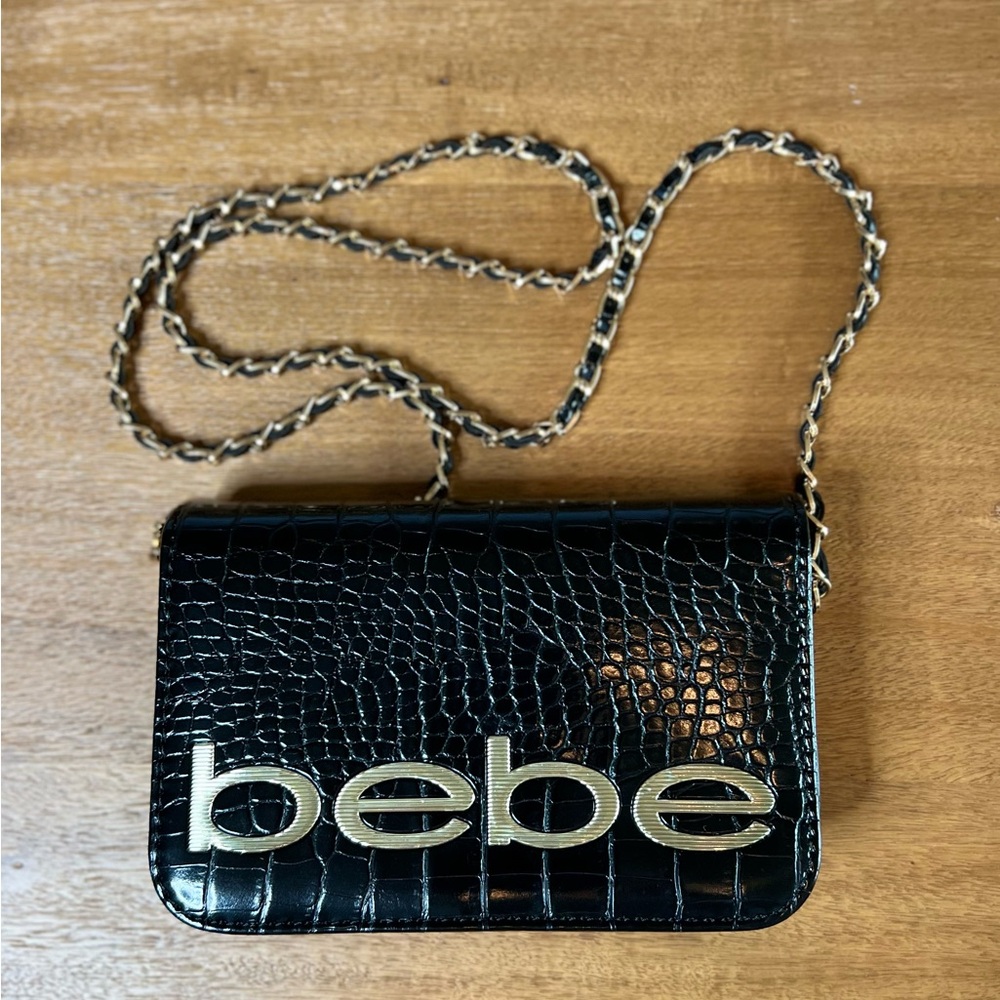 BEBE Fabiola Stamped Crocodile Crossbody Purse NWT